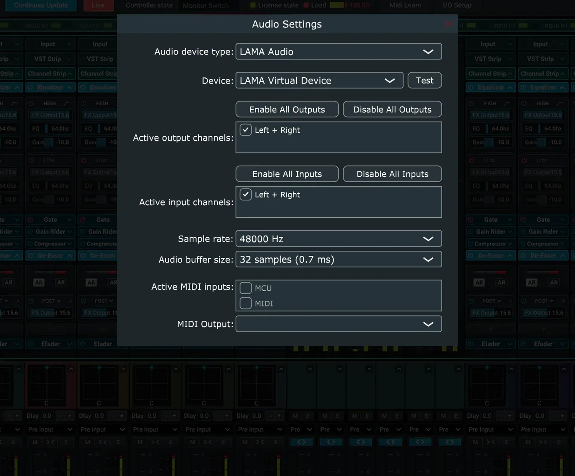 Virtual soundcard mode