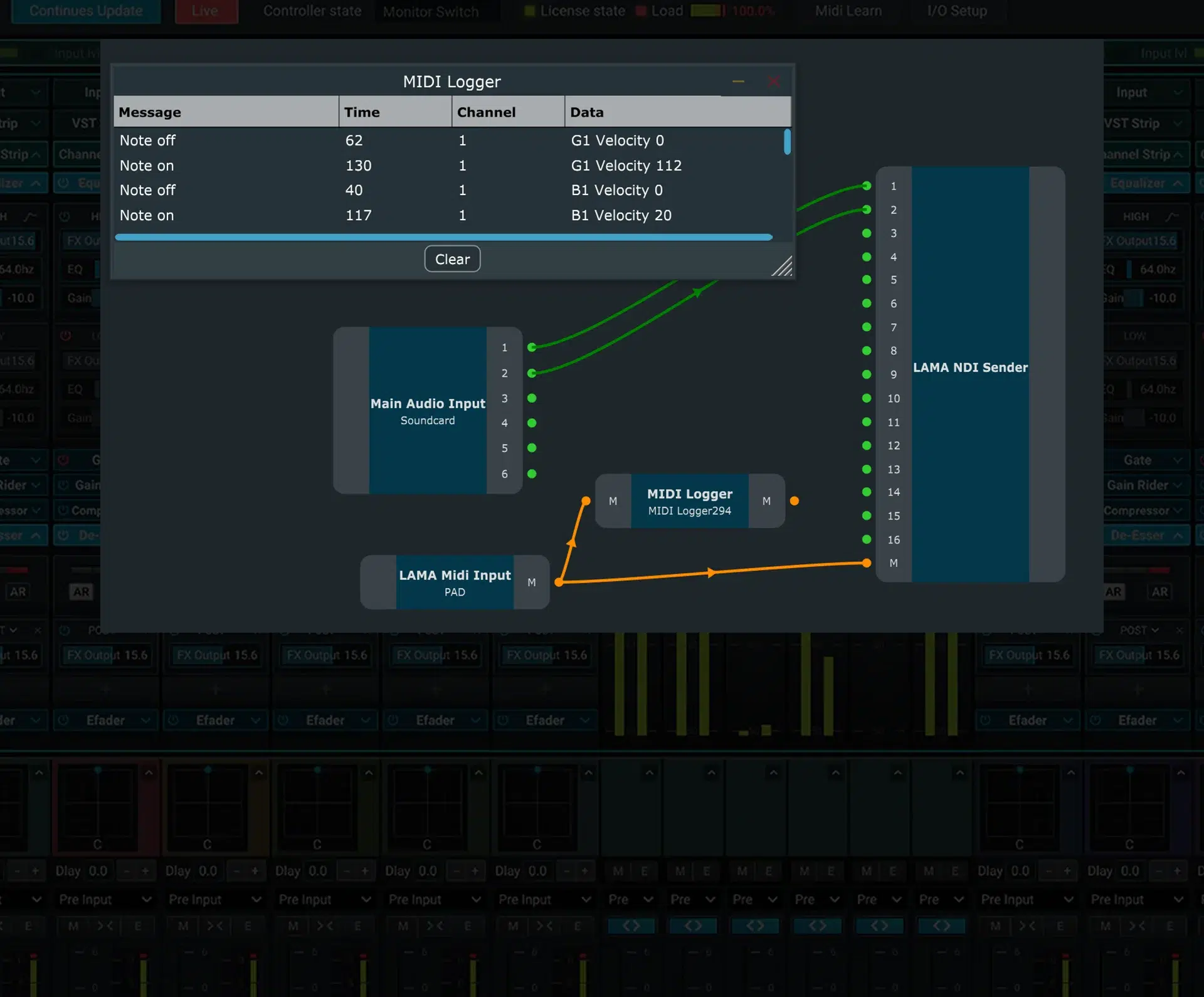 MIDI data transmission 