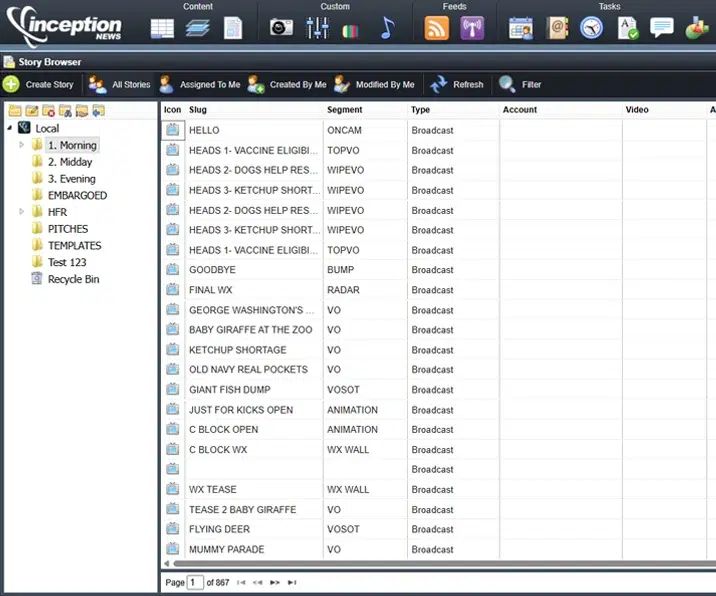 Story-centric workflows
