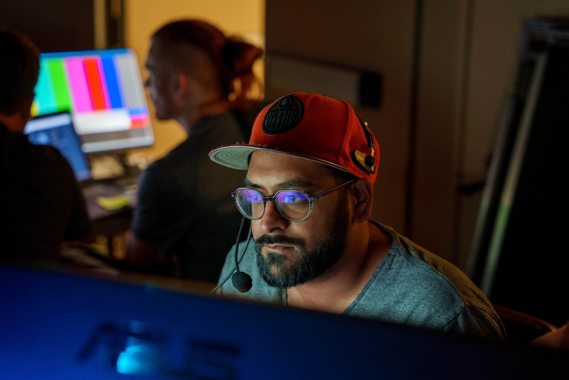 Technical operator monitoring systems and managing workflows from a computer workstation.